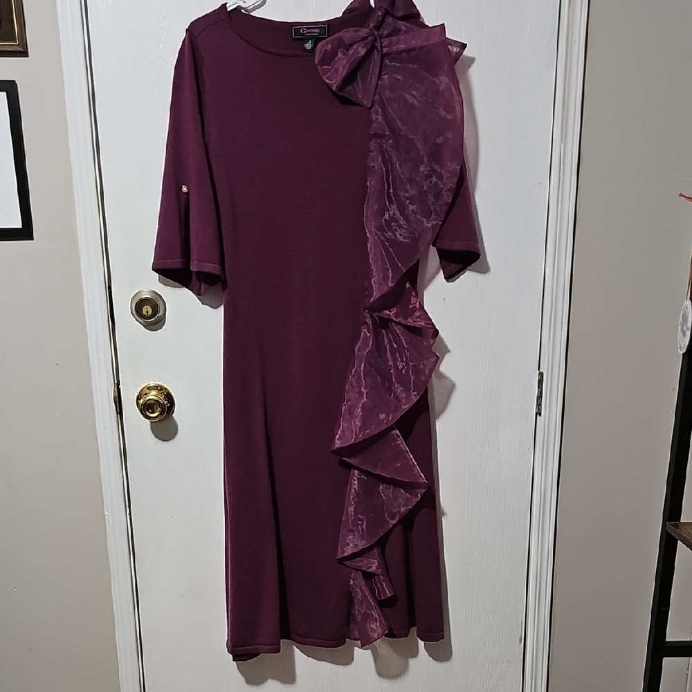 C. Wonder Purple Midi Dress with Velvet Ruffle